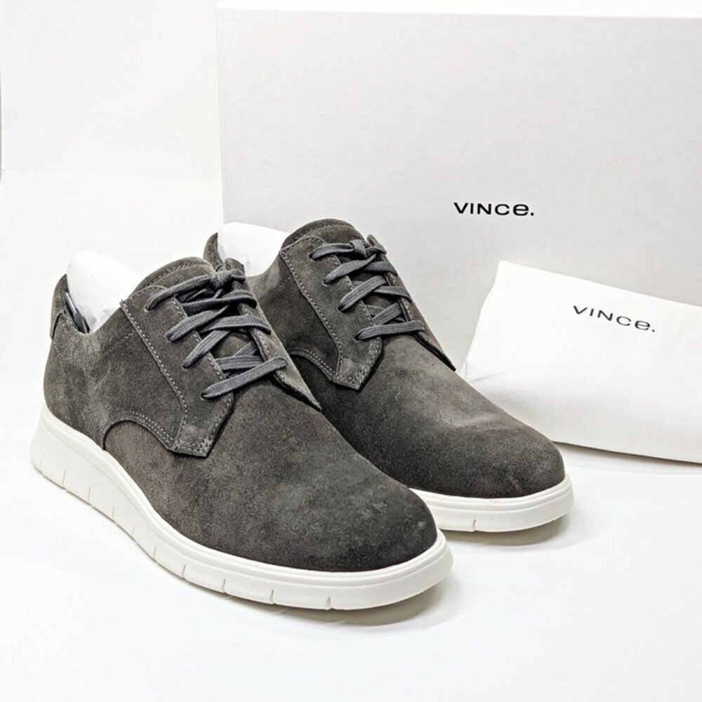 Vince Men's Stephen Low-Top Sneakers Graphite Suede Size 9 (MSRP $225)